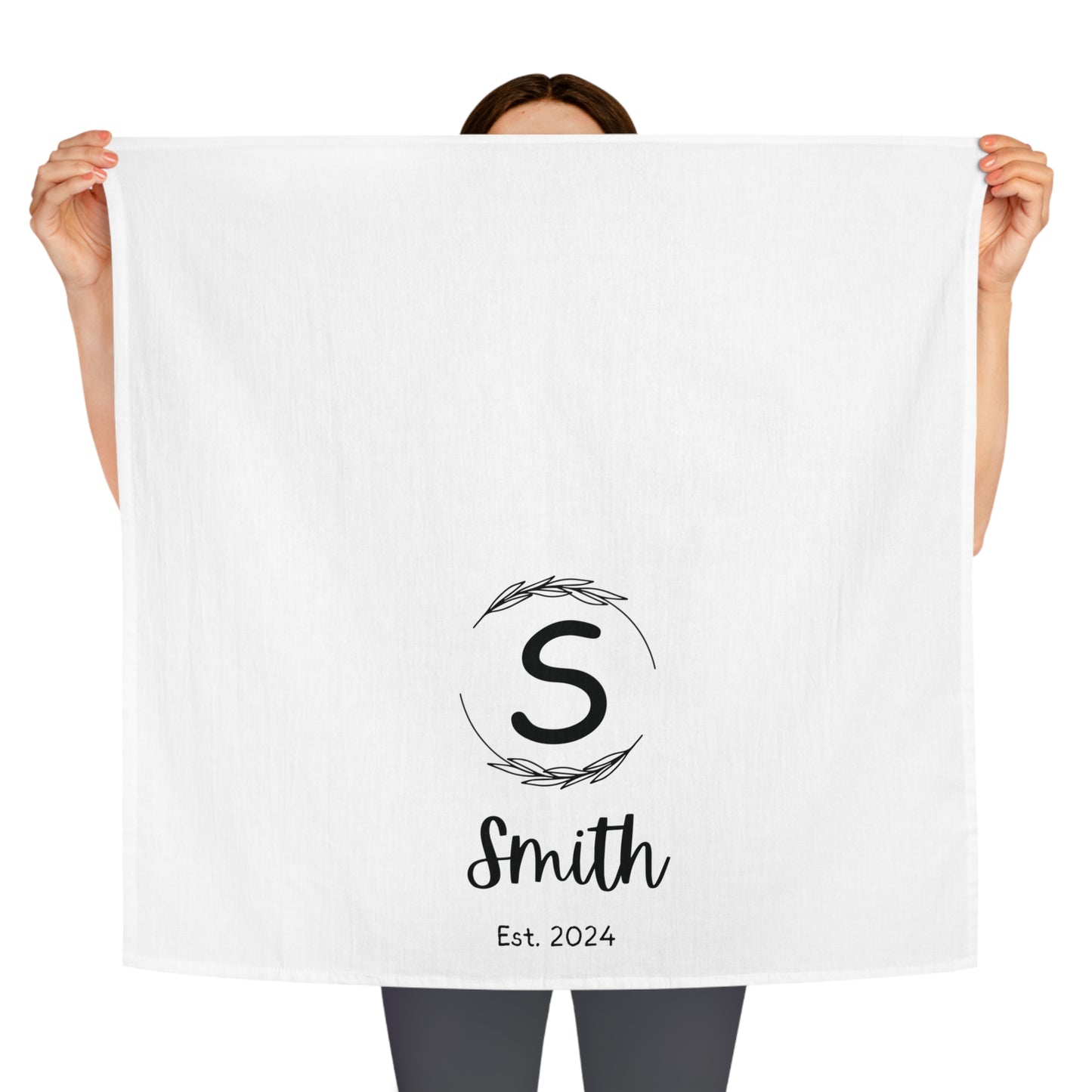 Personalized Kitchen Towel, Family Name Established Year, Custom Kitchen Decor, New Couple Wedding Anniversary Housewarming Gift