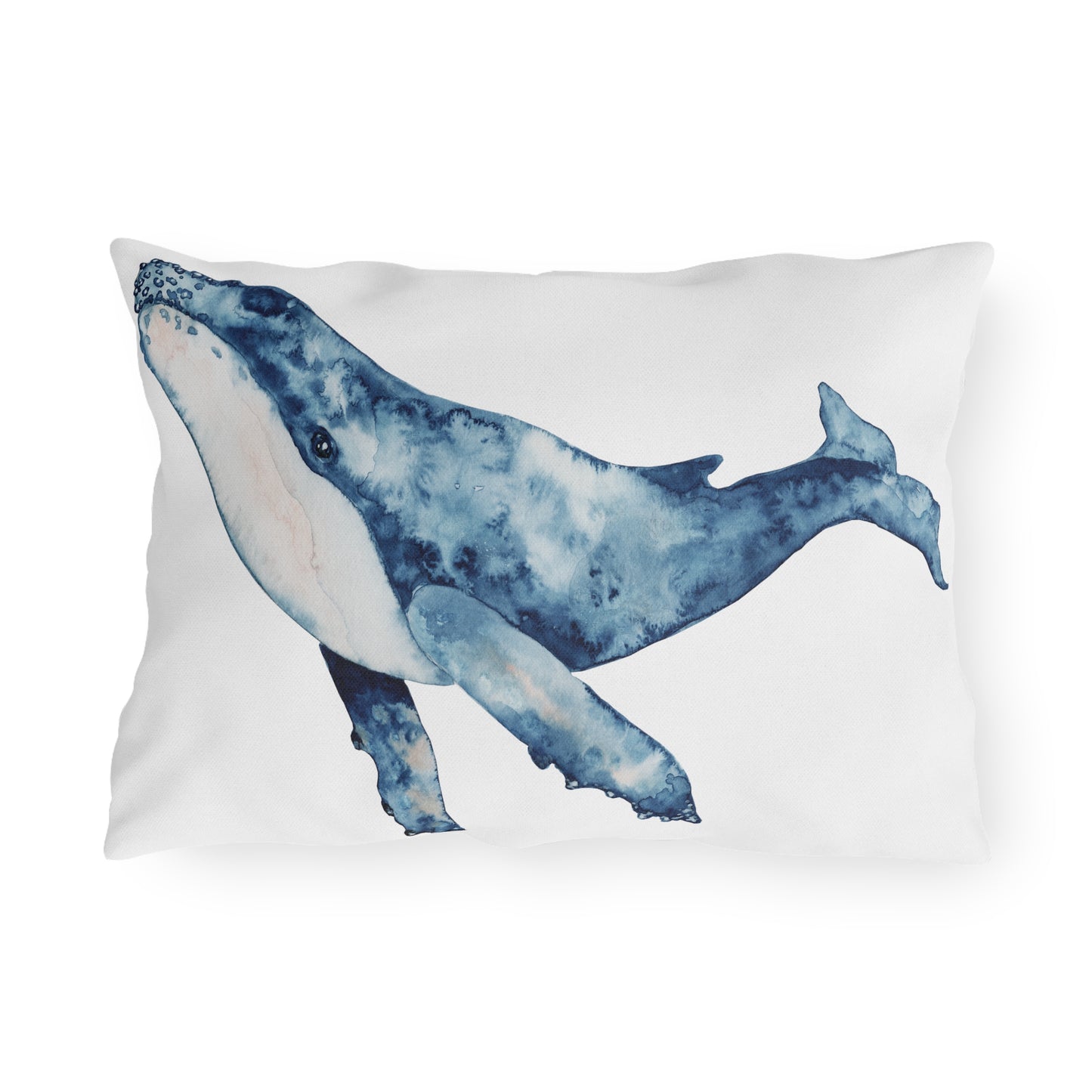 Whale Outdoor Pillow Watercolor Fish Lovers Coastal Beach Home Gift