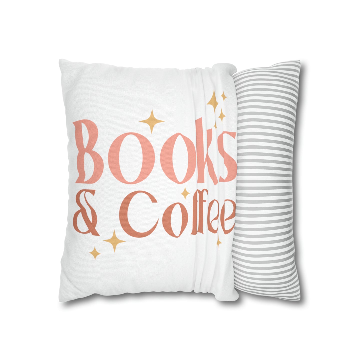 Coffee Book Pillow Cover Book Lovers Home Decoration Housewarming Gift Bed Accent Pillow