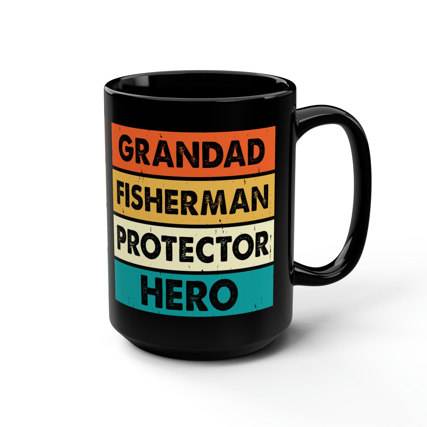 Grandpa Coffee Mug Gift, Fathers Day Gift from Grandkids, Grandad Birthday, Fisherman, Father in Law Gift, 15oz - Design Club Home