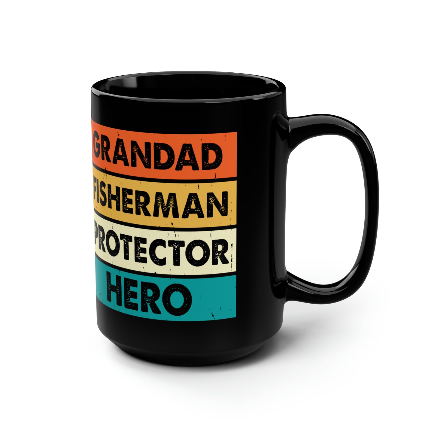 Grandpa Coffee Mug Gift, Fathers Day Gift from Grandkids, Grandad Birthday, Fisherman, Father in Law Gift, 15oz - Design Club Home