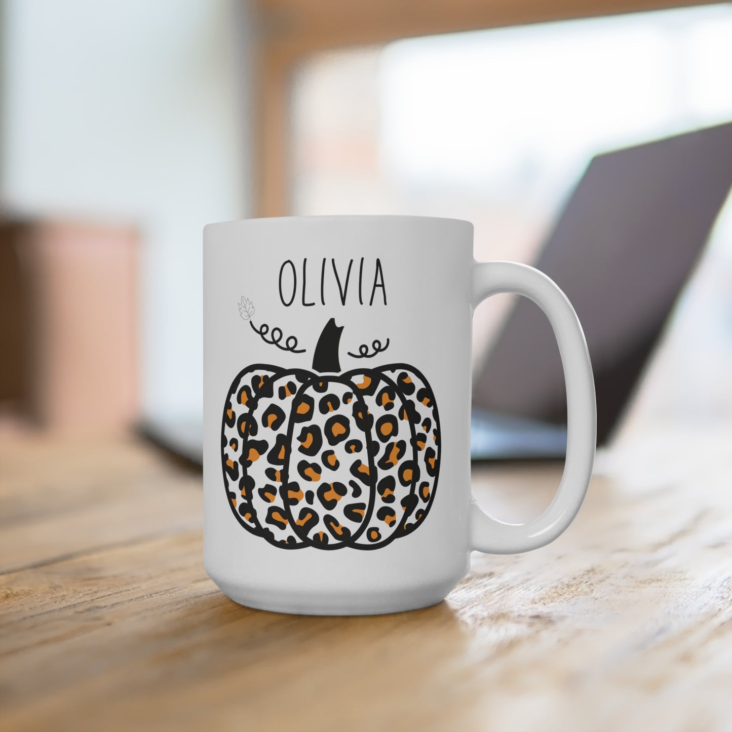Custom Name Fall Pumpkin Personalized 15oz Coffee Mug