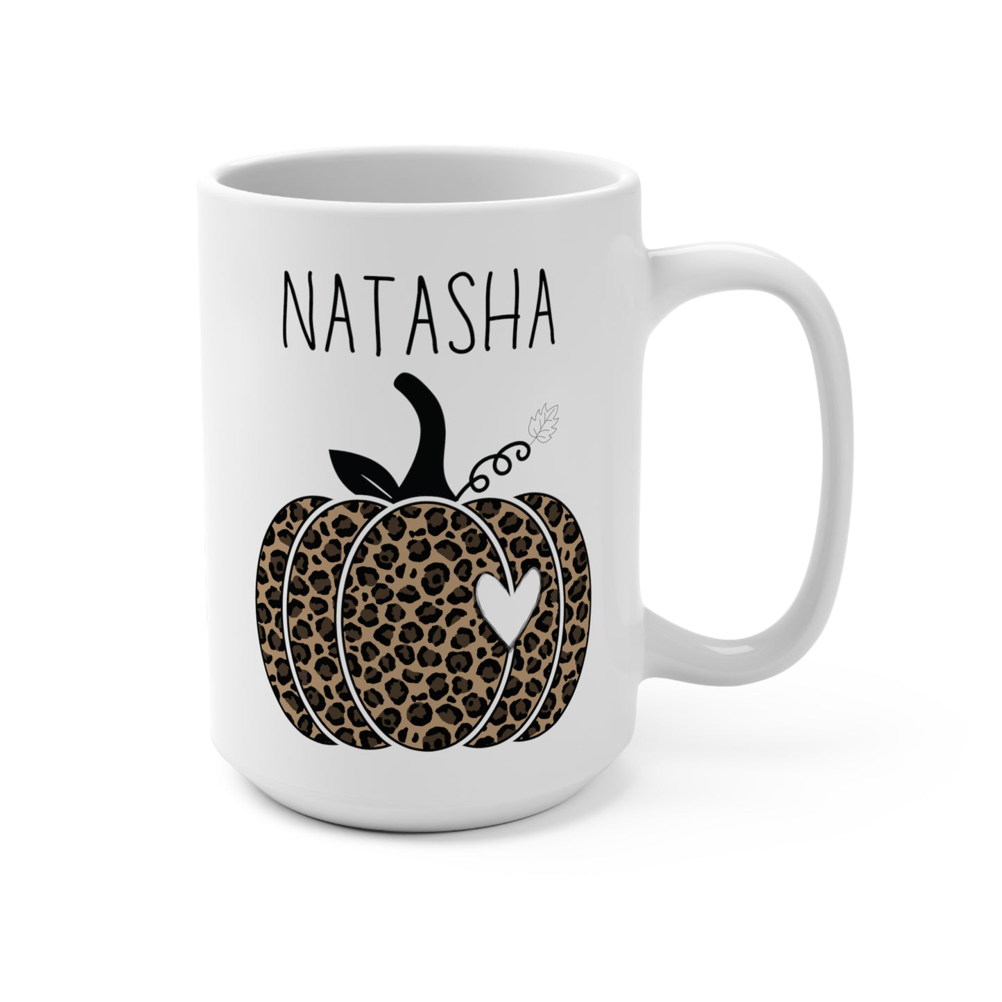 Natasha Personalized Custom Name Pumpkin Coffee Mug