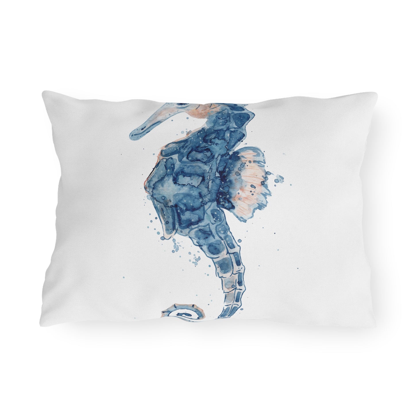 Seahorse Outdoor Pillow Watercolor Ocean Art Coastal Beach Home Gift