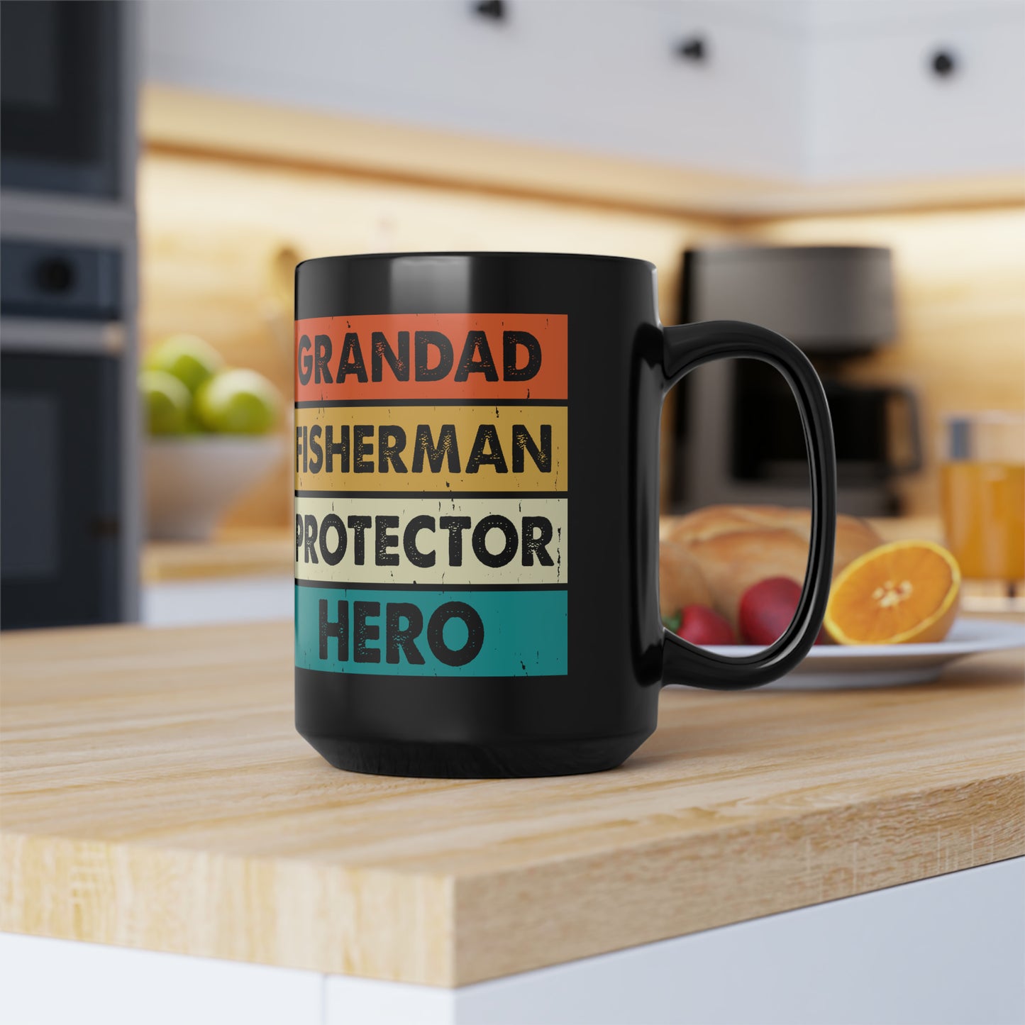 Grandpa Coffee Mug Gift, Fathers Day Gift from Grandkids, Grandad Birthday, Fisherman, Father in Law Gift, 15oz - Design Club Home