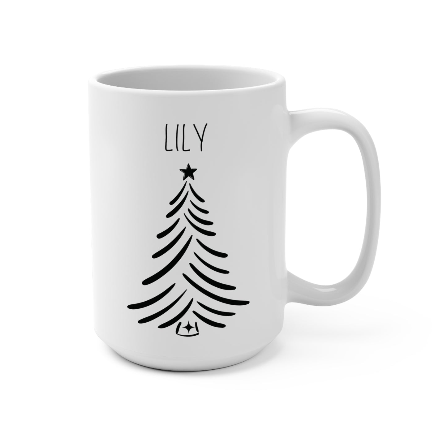 Lily Personalized Custom Christmas Tree Coffee Mug
