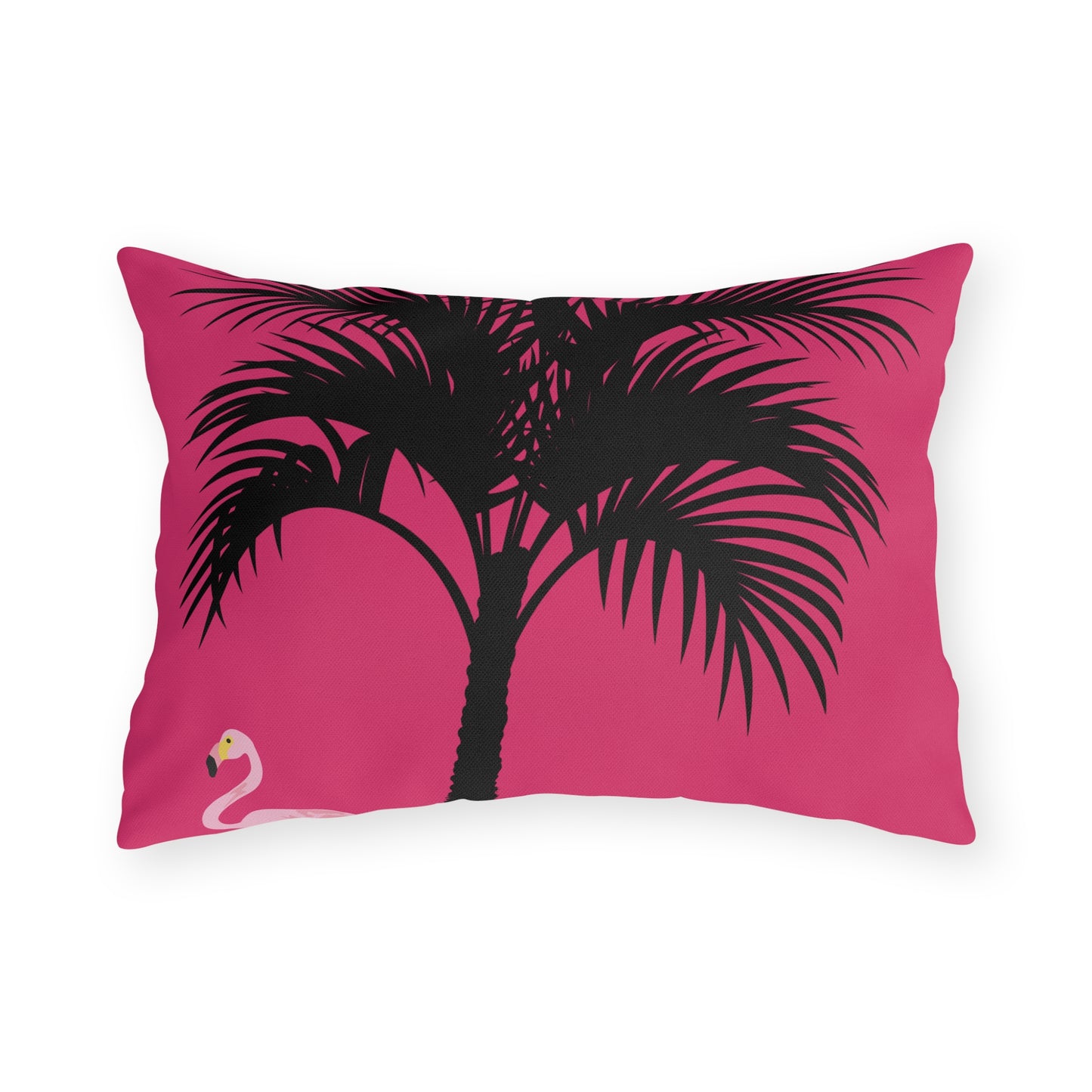 Pink Flamingo Palm Tree Outdoor Tropical Pillow