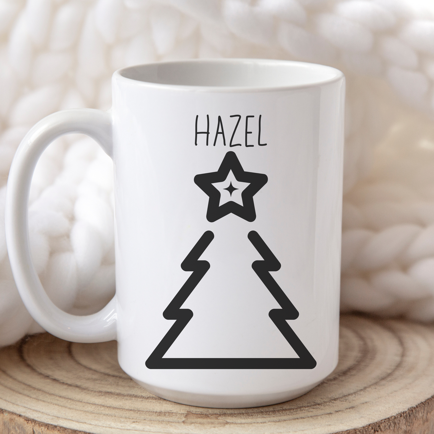 Hazel Personalized Custom Christmas Tree Coffee Mug
