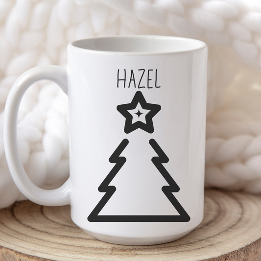 Hazel Personalized Custom Christmas Tree Coffee Mug