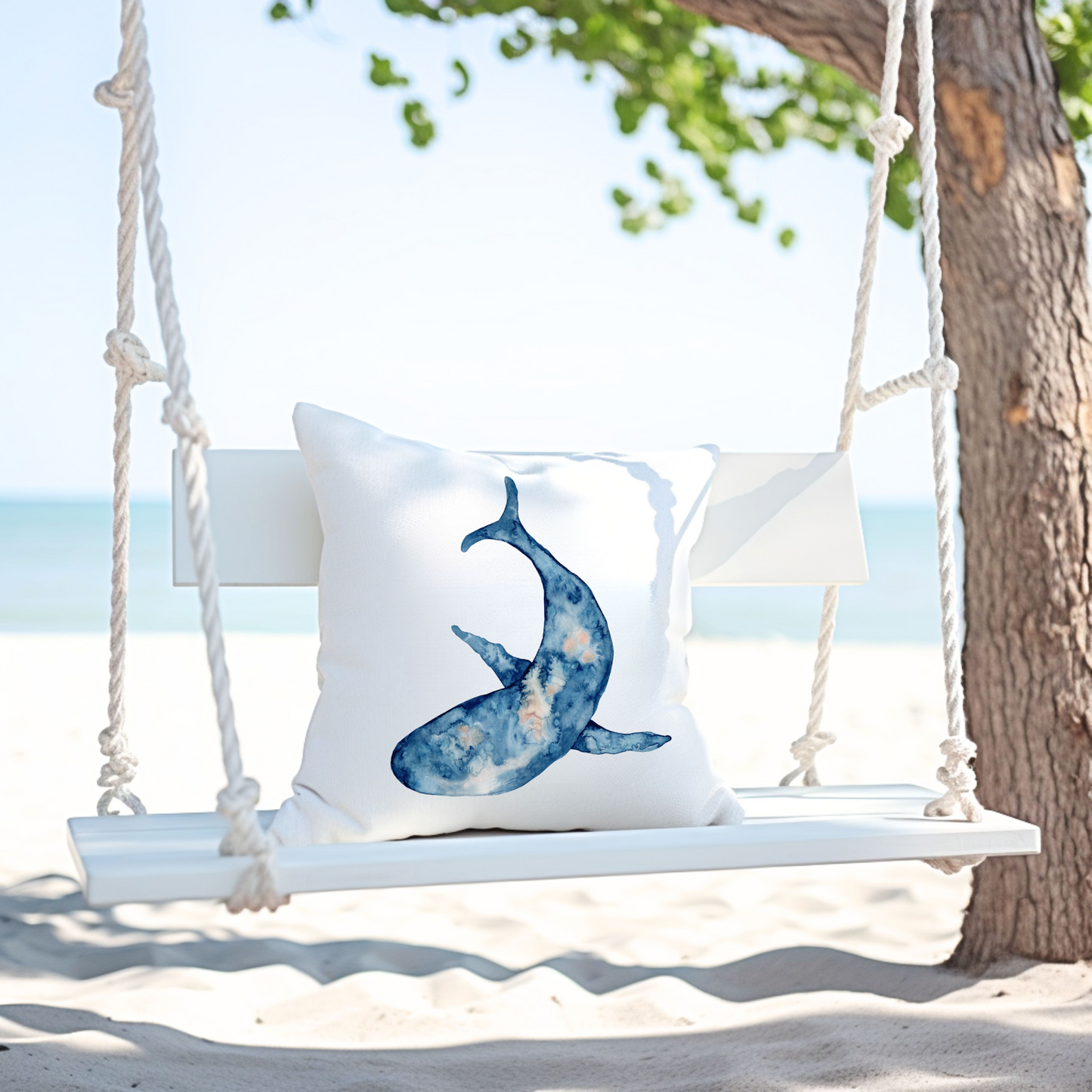 Fish Outdoor Pillow Watercolor Coastal Beach Ocean Lovers Home Gift