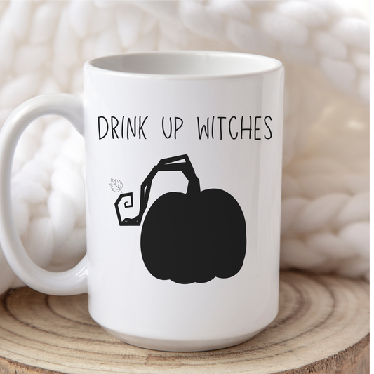 Drink Up Witches Pumpkin Coffee Halloween Mug