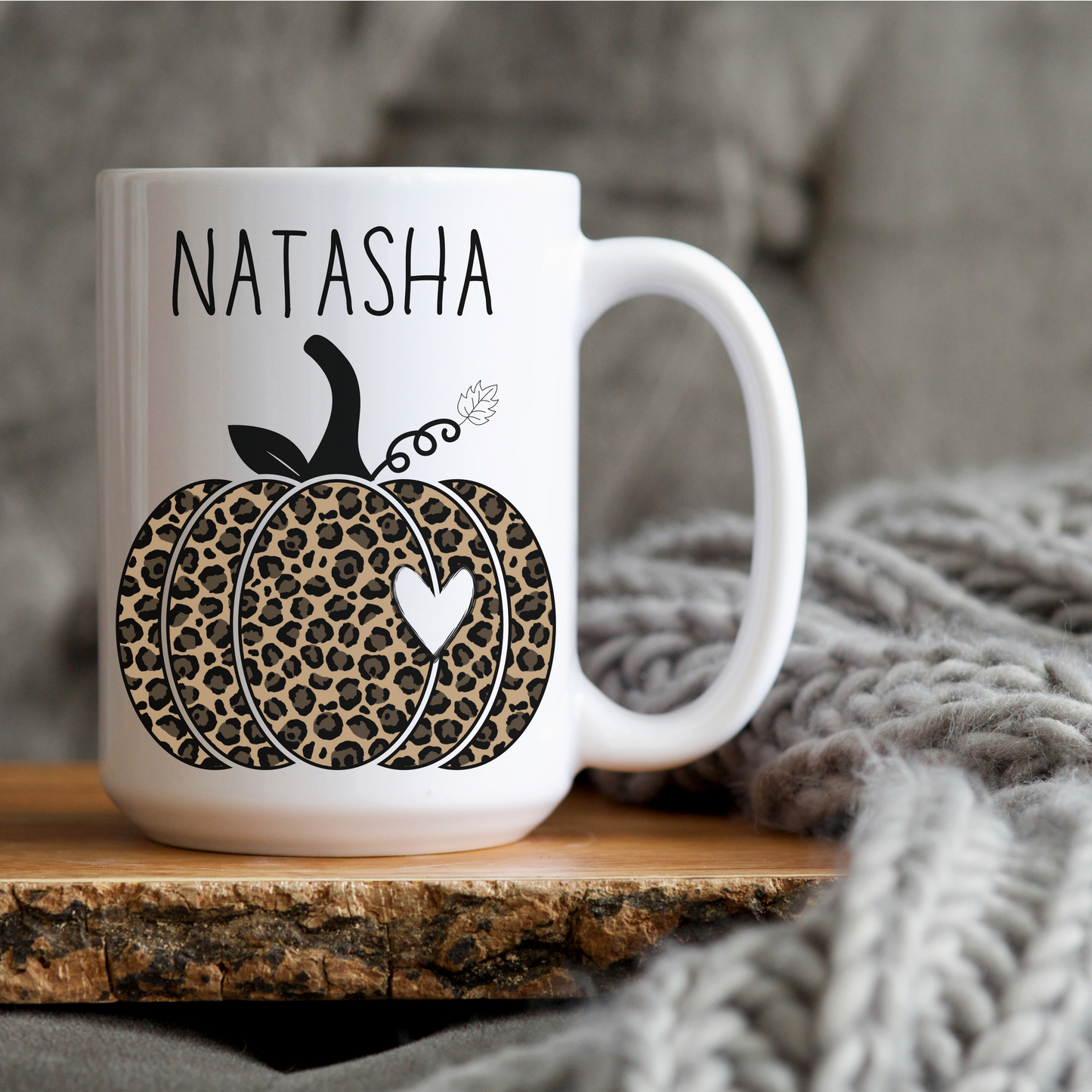 Natasha Personalized Custom Name Pumpkin Coffee Mug