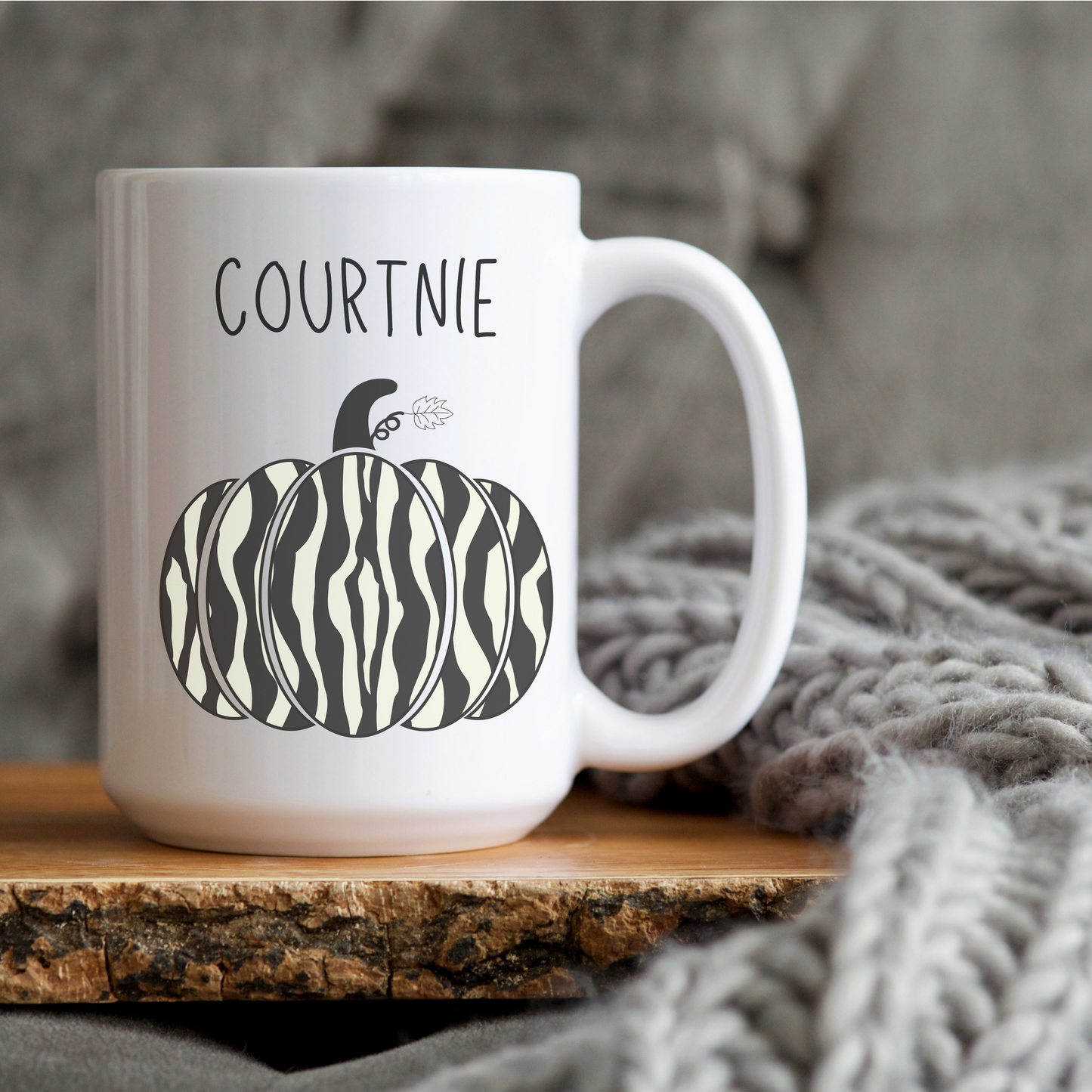 Courtnie Personalized Custom Name Pumpkin Coffee Mug
