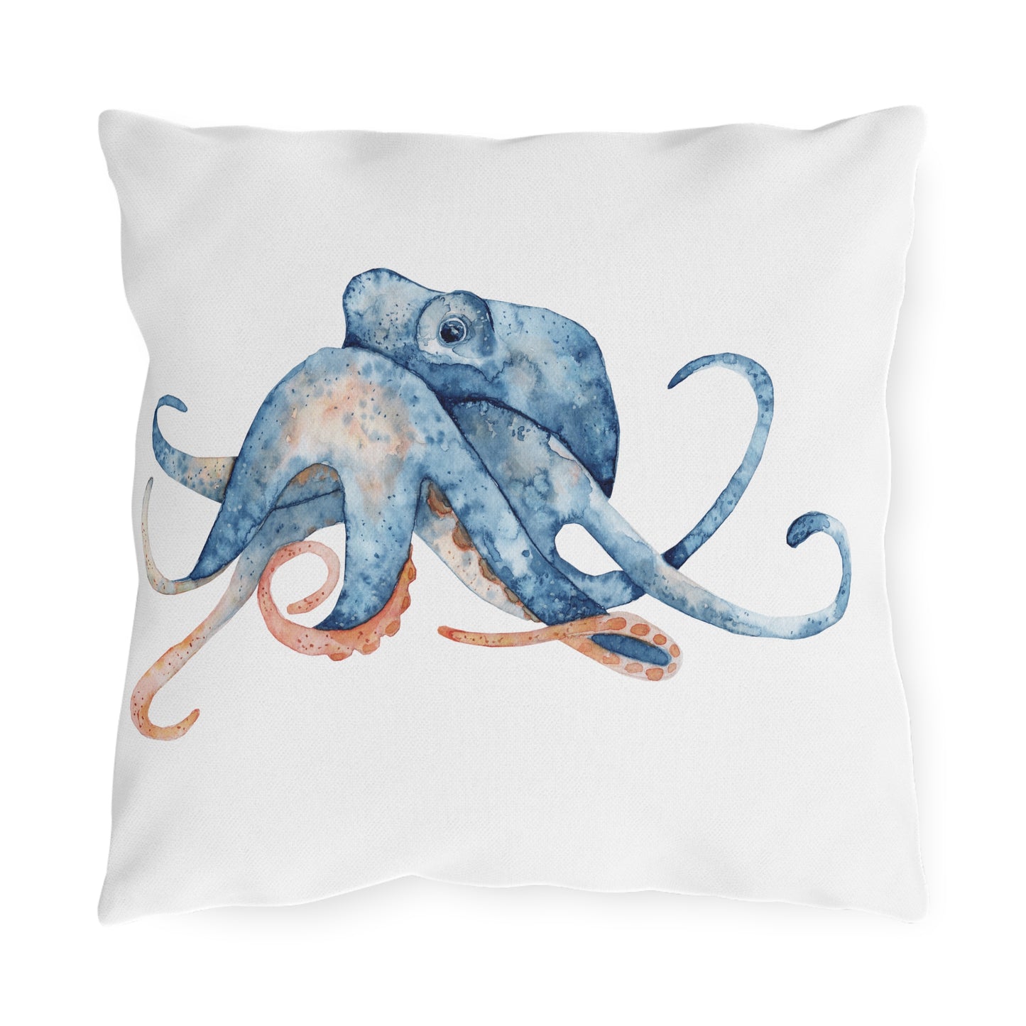 Octopus Outdoor Pillow Watercolor Ocean Art Lover Coastal Beach Home Gift