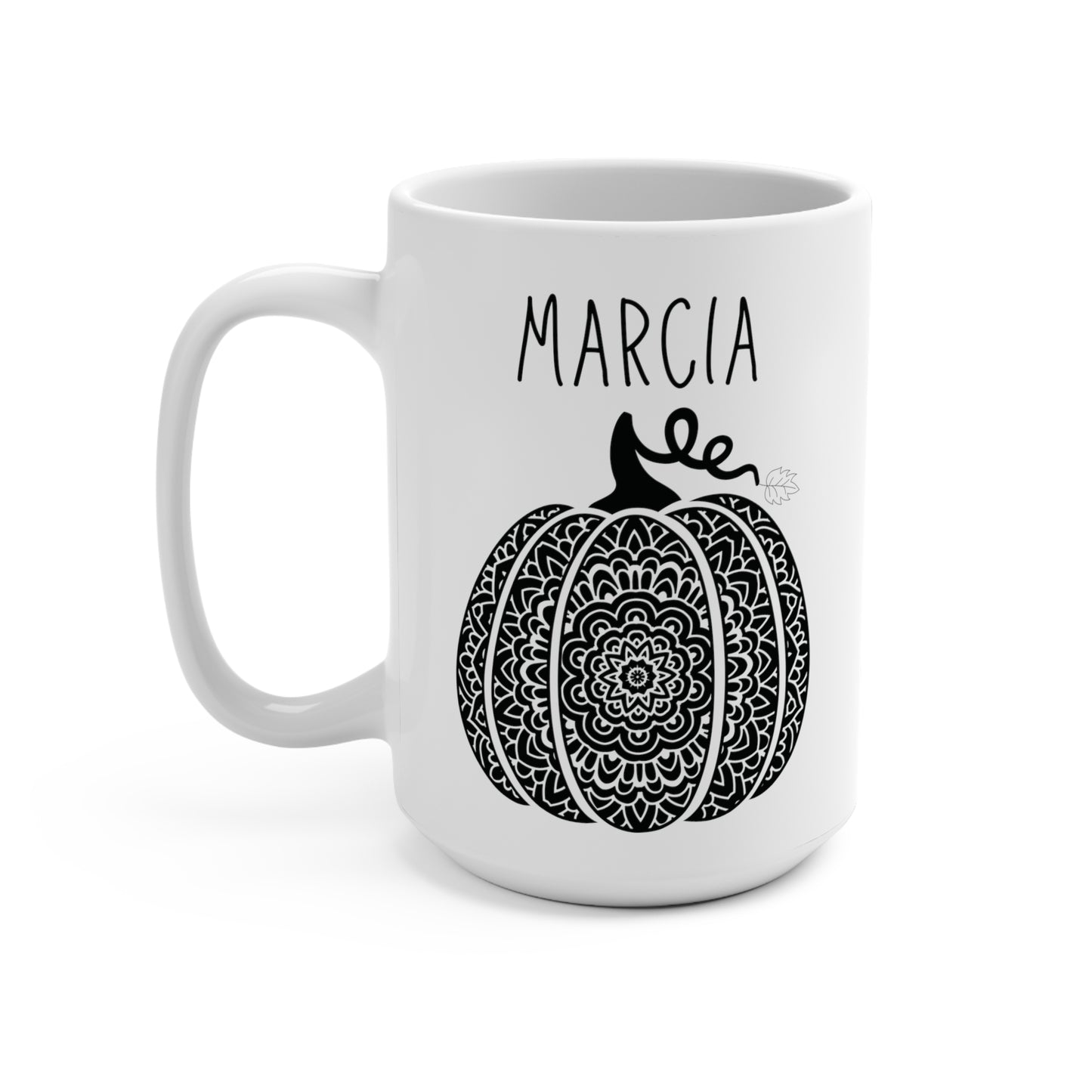 Marcia Custom Name Fall Pumpkin Personalized 15oz Coffee Mug