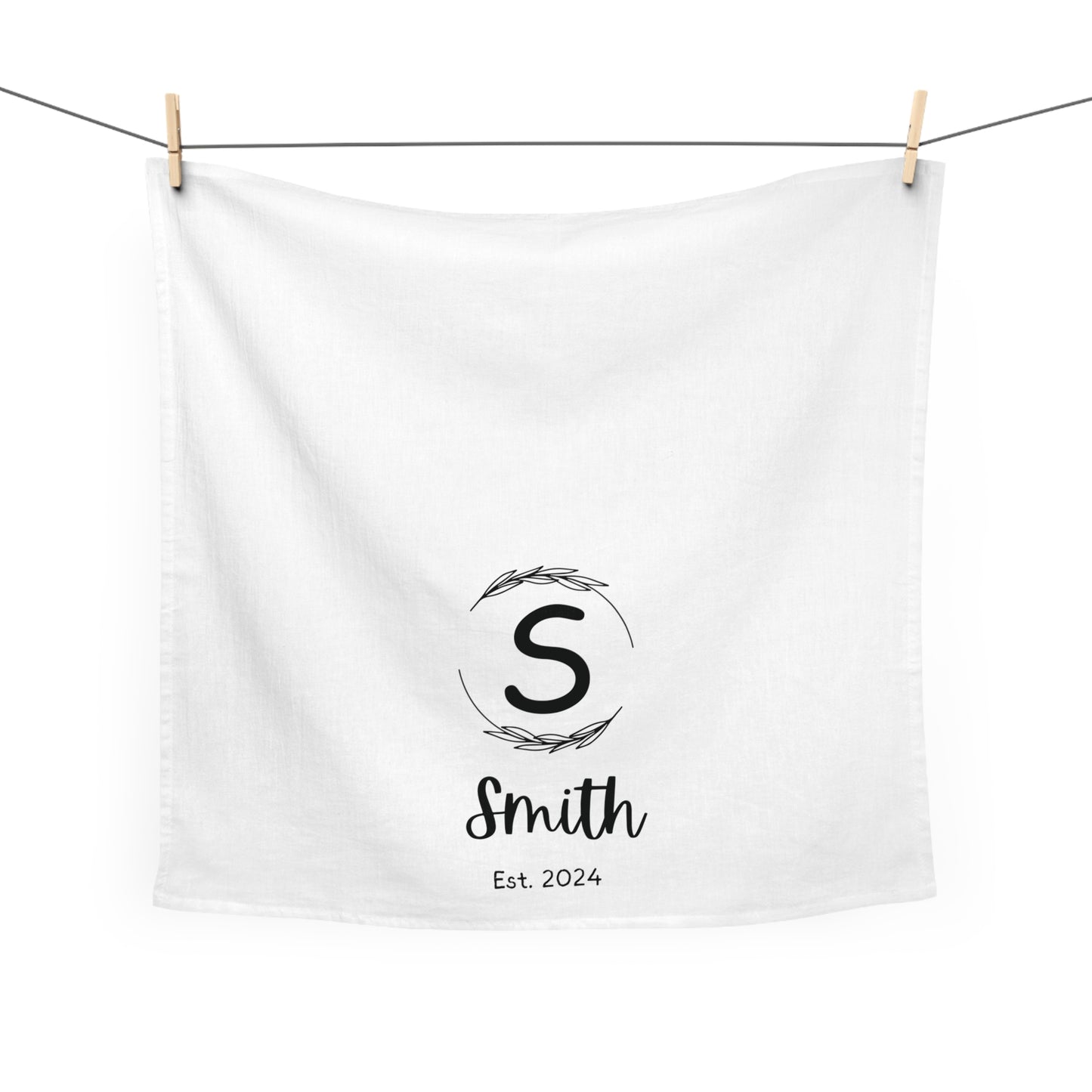 Personalized Kitchen Towel, Family Name Established Year, Custom Kitchen Decor, New Couple Wedding Anniversary Housewarming Gift