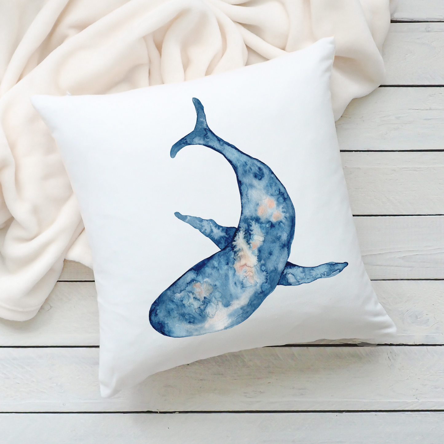 Fish Outdoor Pillow Watercolor Coastal Beach Ocean Lovers Home Gift