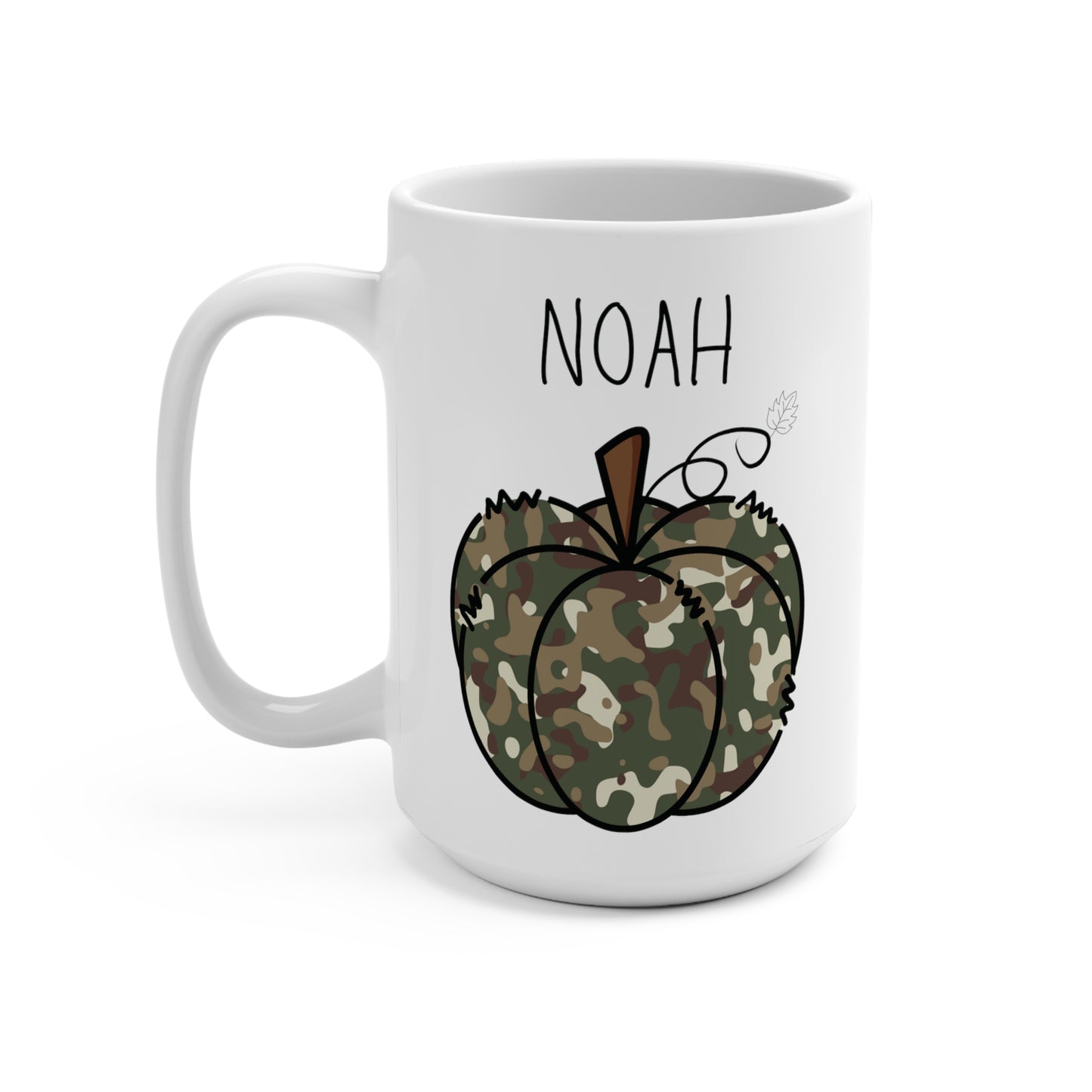 Noah Personalized Custom Name Camo Pumpkin Coffee Mug