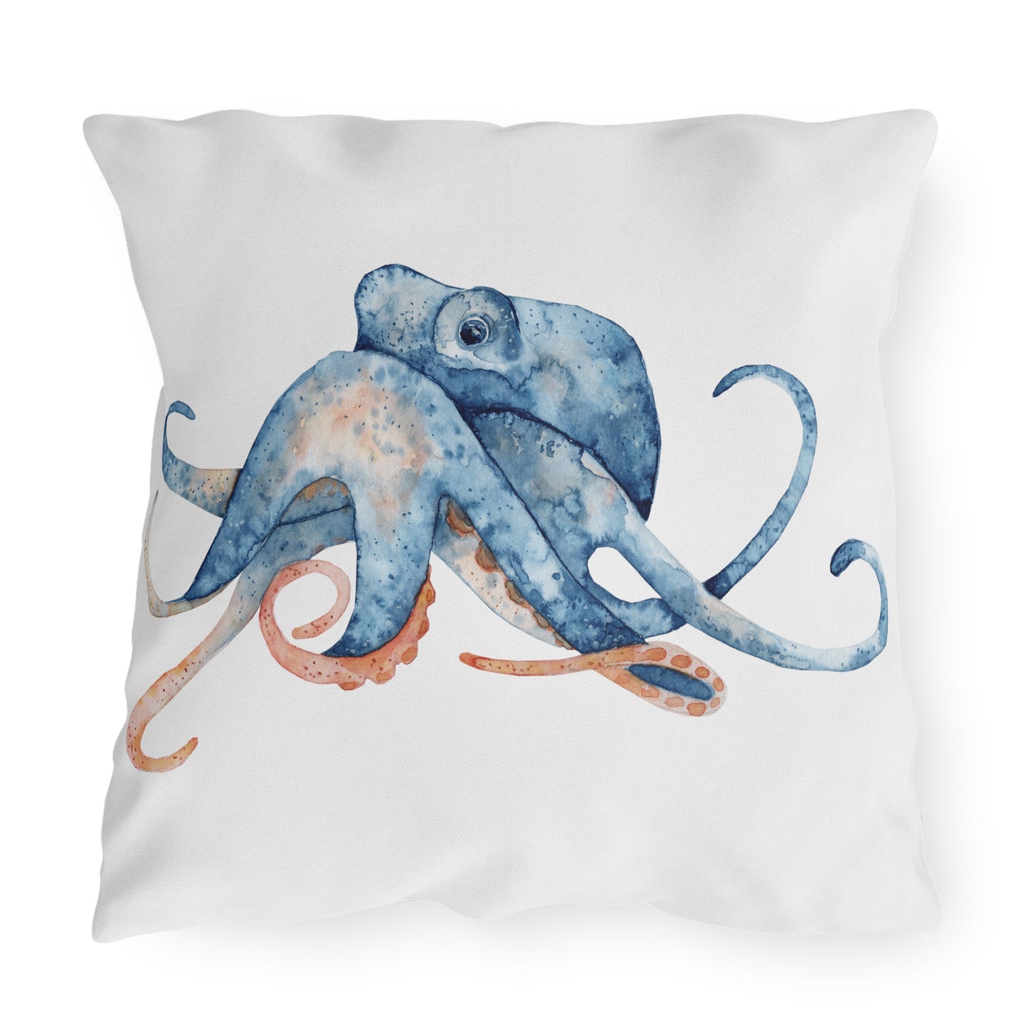 Octopus Outdoor Pillow Watercolor Ocean Art Lover Coastal Beach Home Gift