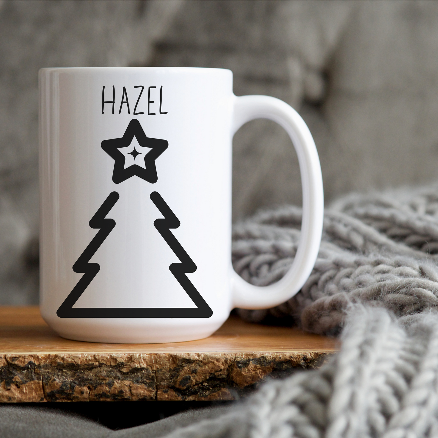Hazel Personalized Custom Christmas Tree Coffee Mug
