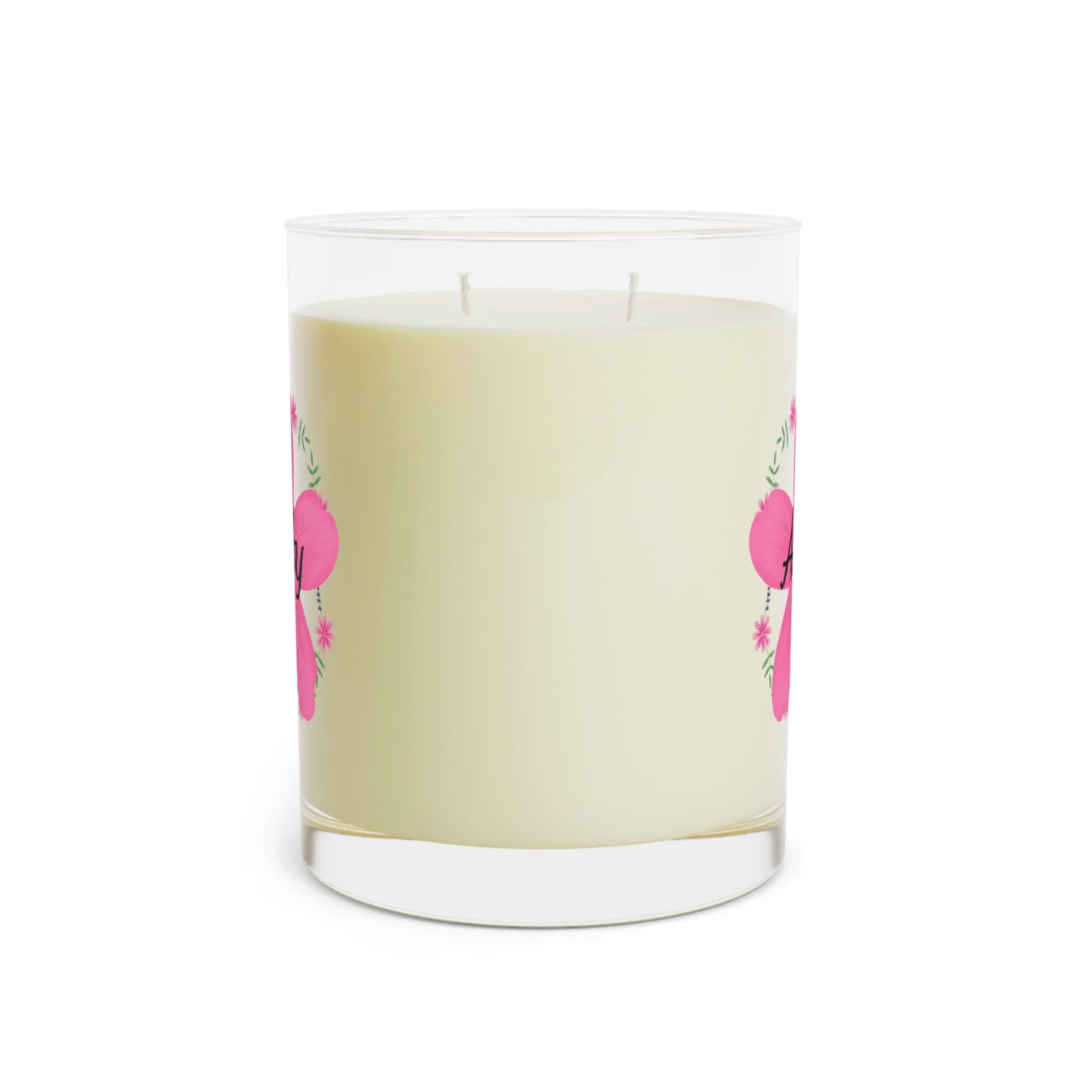 Personalized Soy Wax Candles - Custom Name Pink Flower Luxury Aromatherapy Candle Decor - Custom Gift for Candle Lovers - Custom Housewarming Gift