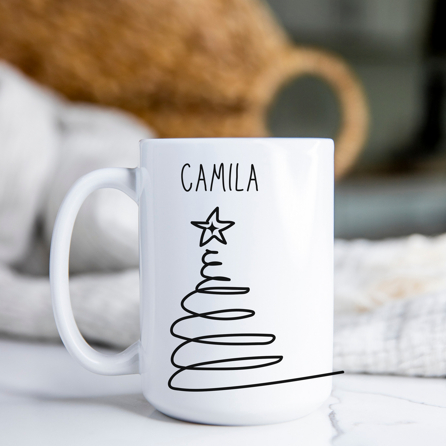 Camila Personalized Custom Christmas Tree Coffee Mug