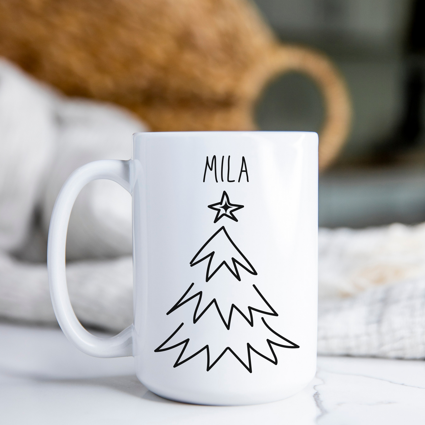 Mila Personalized Custom Christmas Tree Coffee Mug