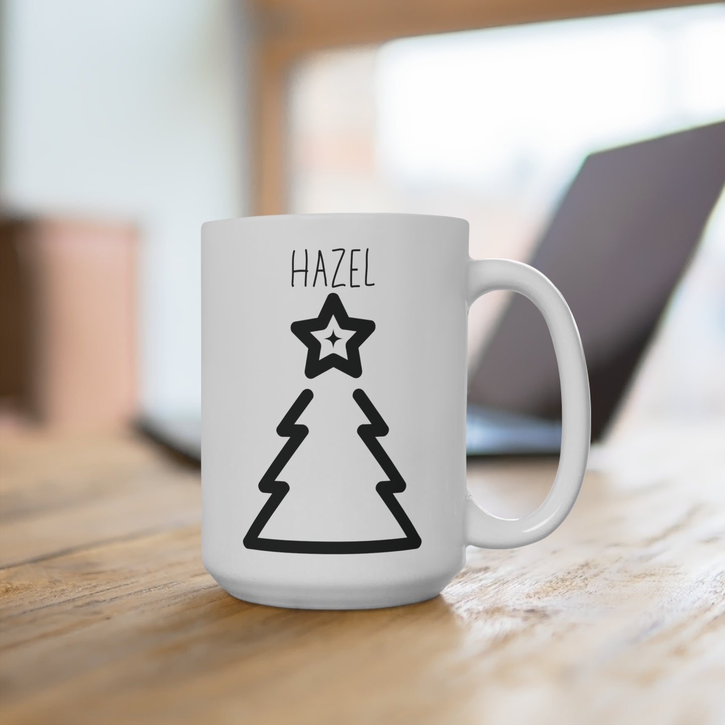 Hazel Personalized Custom Christmas Tree Coffee Mug