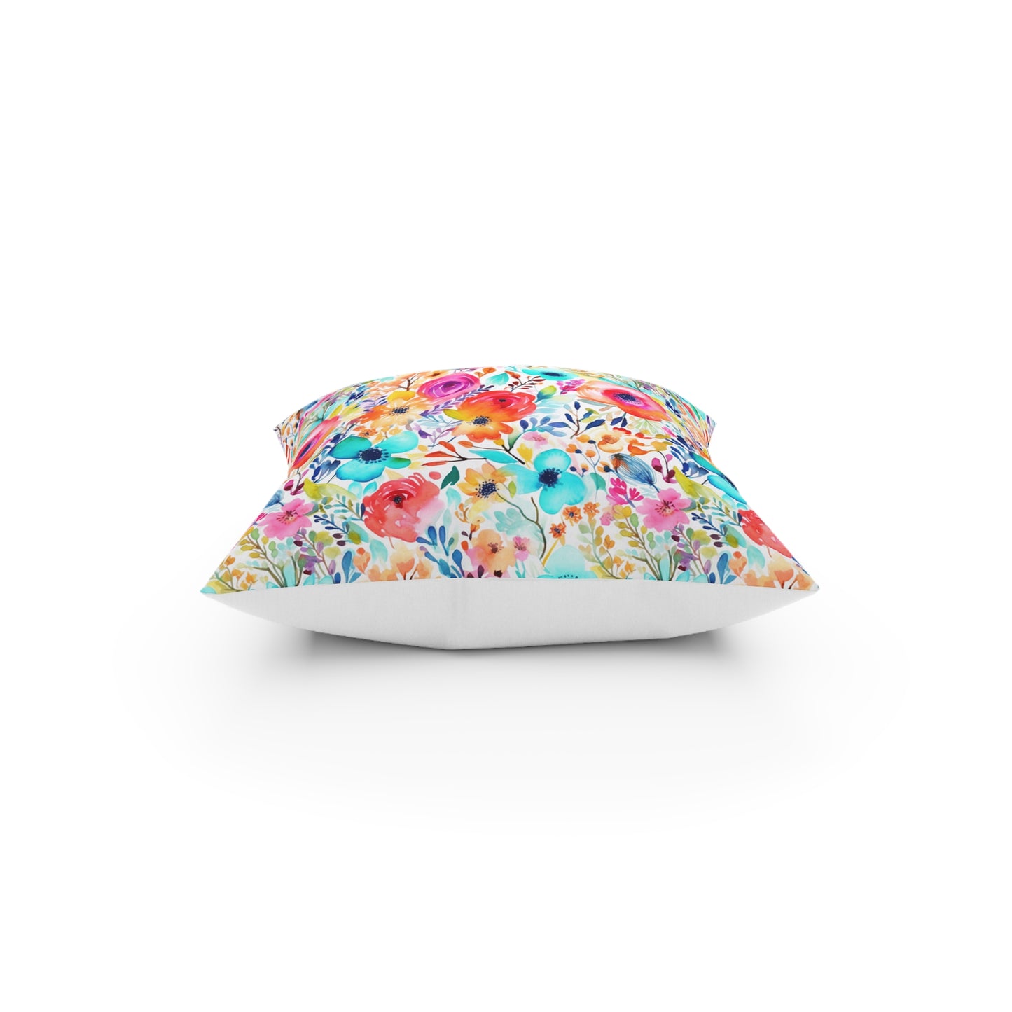 Colorful Flower Throw Pillow, Watercolor Wildflowers, Housewarming Gift, Wedding Gift, Abstract Paint - Design Club Home