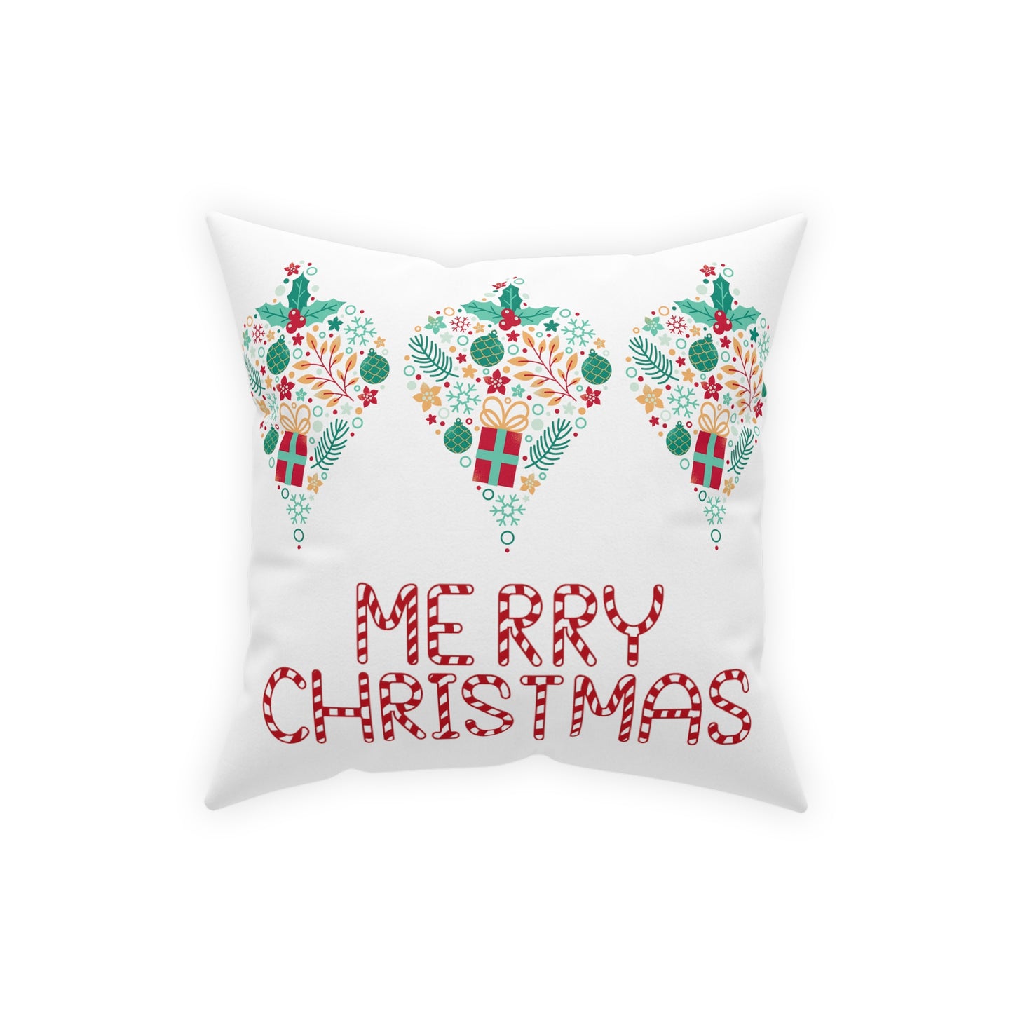 Merry Christmas Pillow, Bright Holiday Pillow, Christmas Gift, Housewarming Gift, Retro Vintage Christmas - Design Club Home