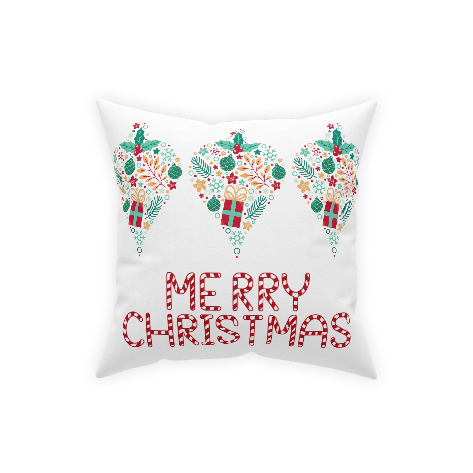 Merry Christmas Pillow, Bright Holiday Pillow, Christmas Gift, Housewarming Gift, Retro Vintage Christmas - Design Club Home
