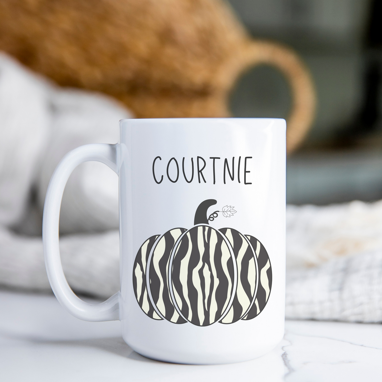 Courtnie Personalized Custom Name Pumpkin Coffee Mug