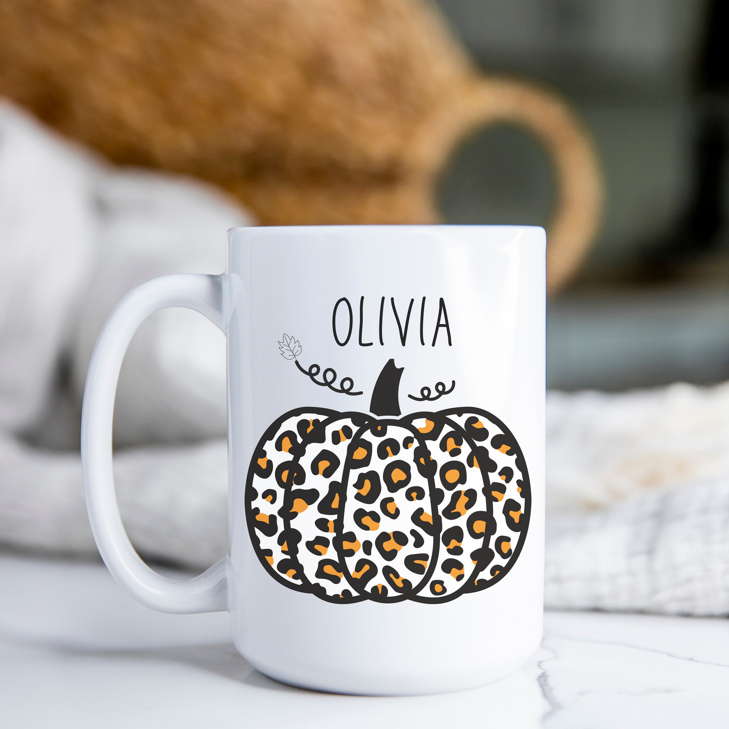 Custom Name Fall Pumpkin Personalized 15oz Coffee Mug
