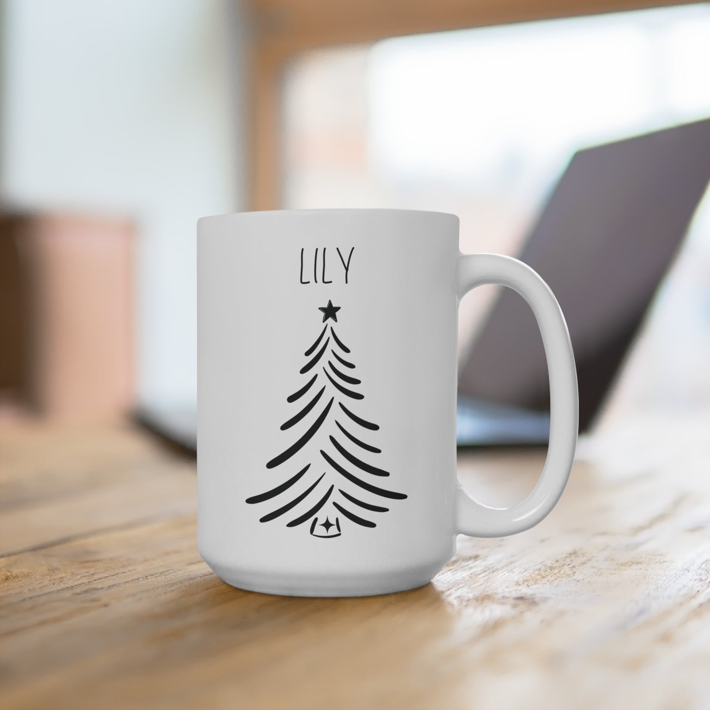 Lily Personalized Custom Christmas Tree Coffee Mug