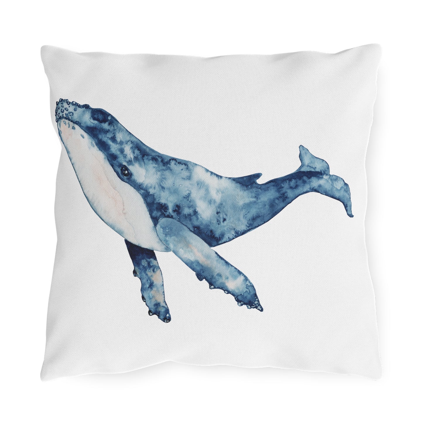 Whale Outdoor Pillow Watercolor Fish Lovers Coastal Beach Home Gift
