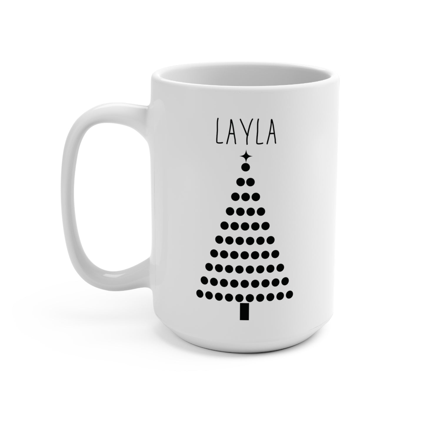 Layla Personalized Custom Christmas Tree Coffee Mug