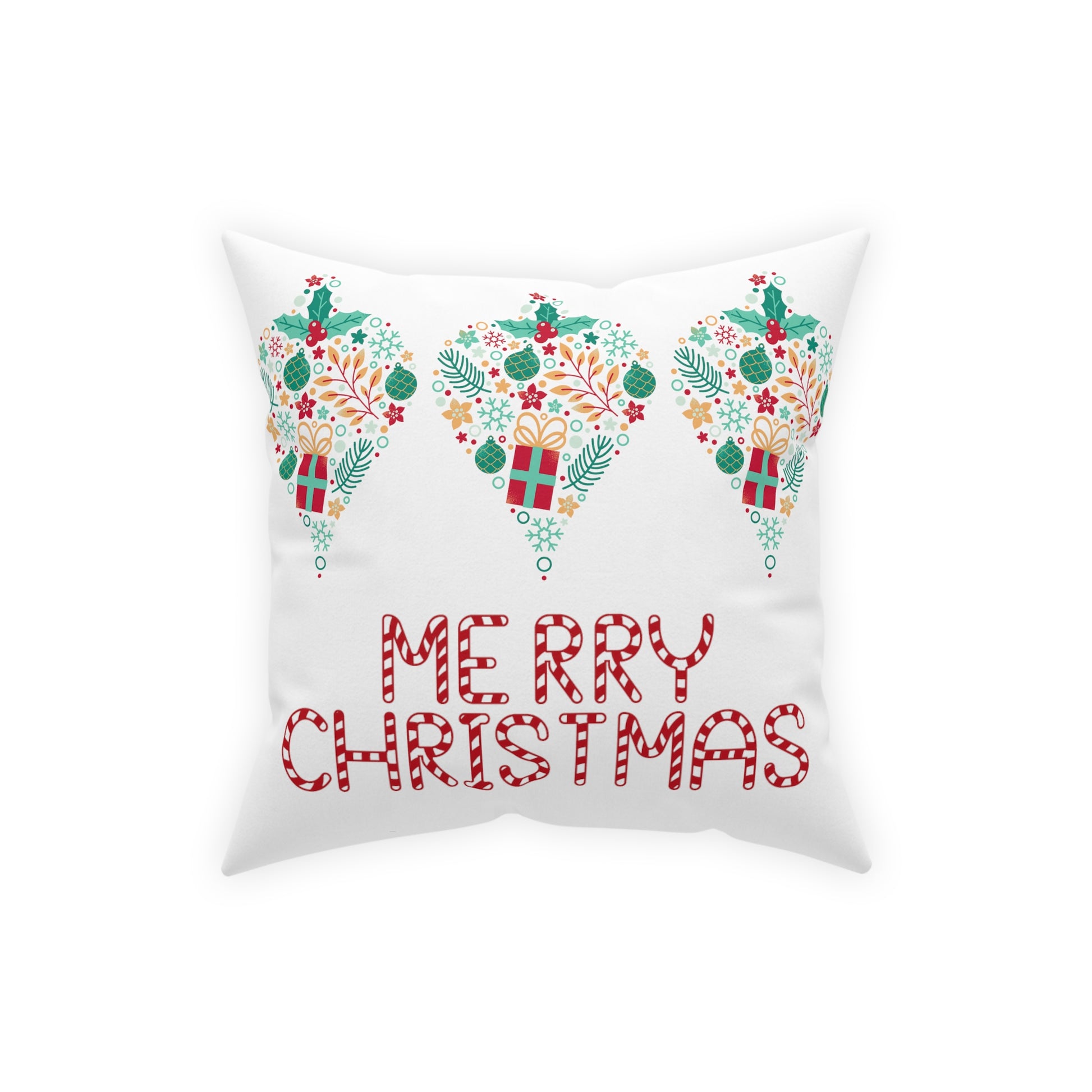 Merry Christmas Pillow, Bright Holiday Pillow, Christmas Gift, Housewarming Gift, Retro Vintage Christmas - Design Club Home