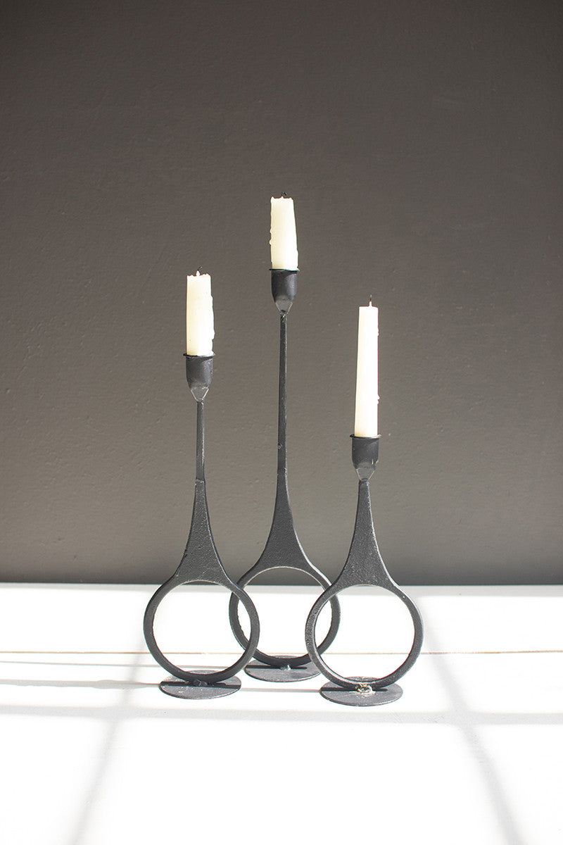 Minimalist Black Candleholder Set of 3