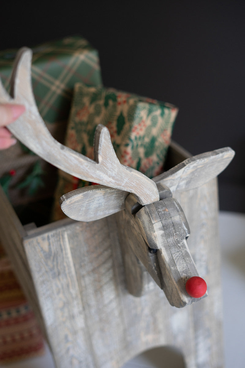 Recycled Wood Reindeer Crate