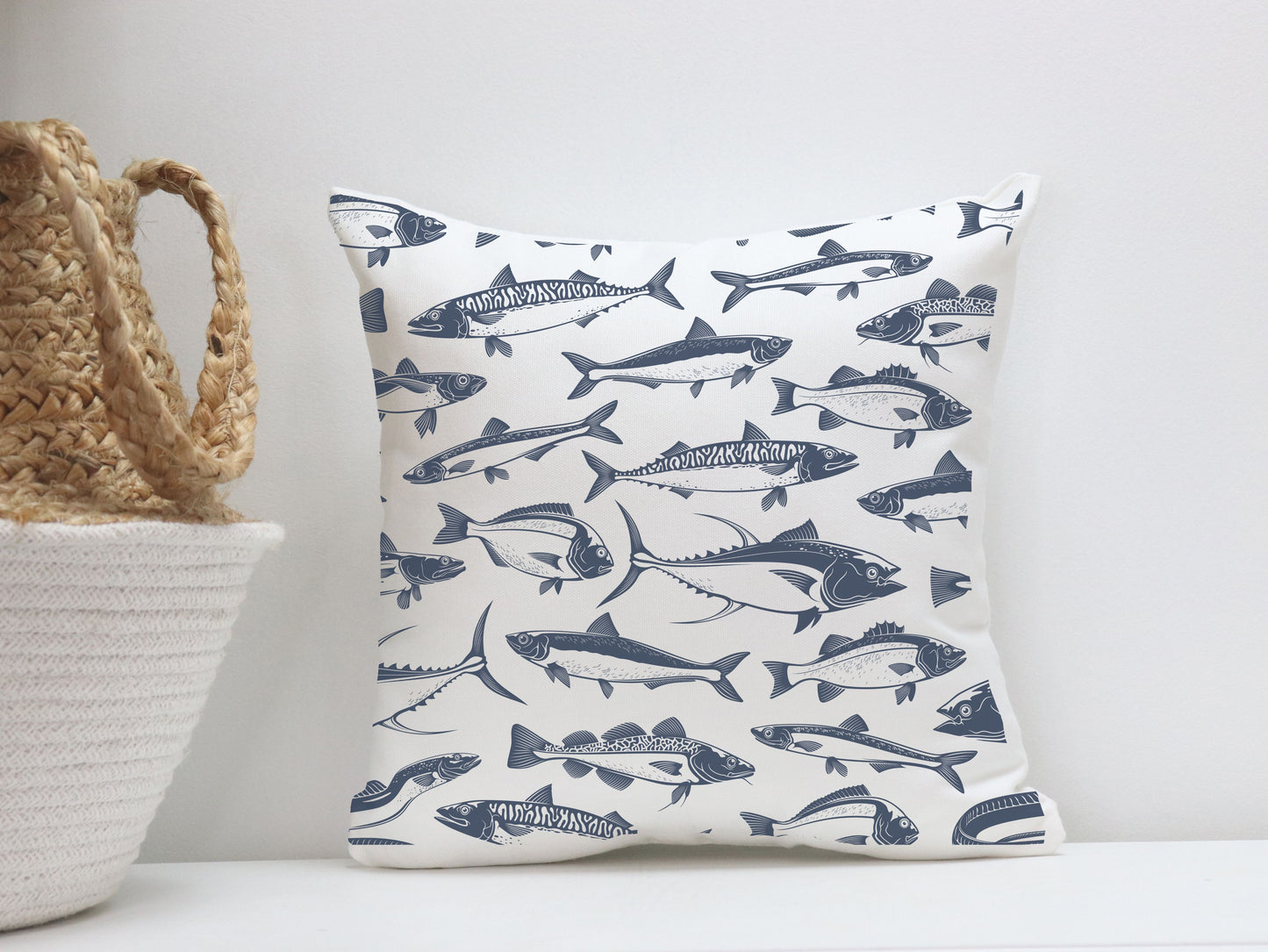 Coastal Outdoor Indoor Pillows with Insert, Patio Front Beach Cottage Porch Decor, Beach Bedroom Sofa Chair Washable Throw Pillow,