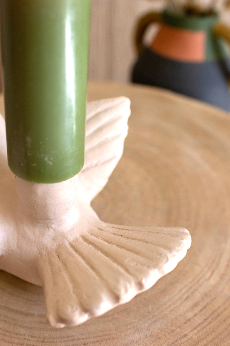 Clay Dove Candleholder Set | Wedding Decor | Gift for Home and Holiday - Design Club Home