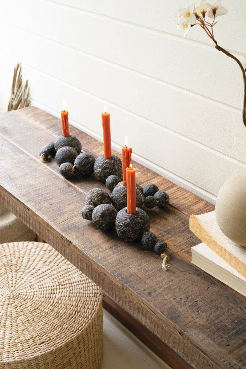 Black Bead Candleholder Centerpiece Tabletop