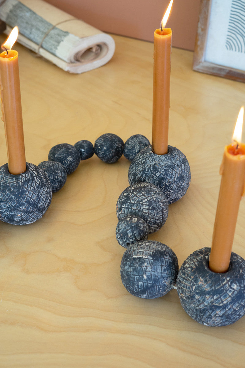 Black Bead Candleholder Centerpiece Tabletop