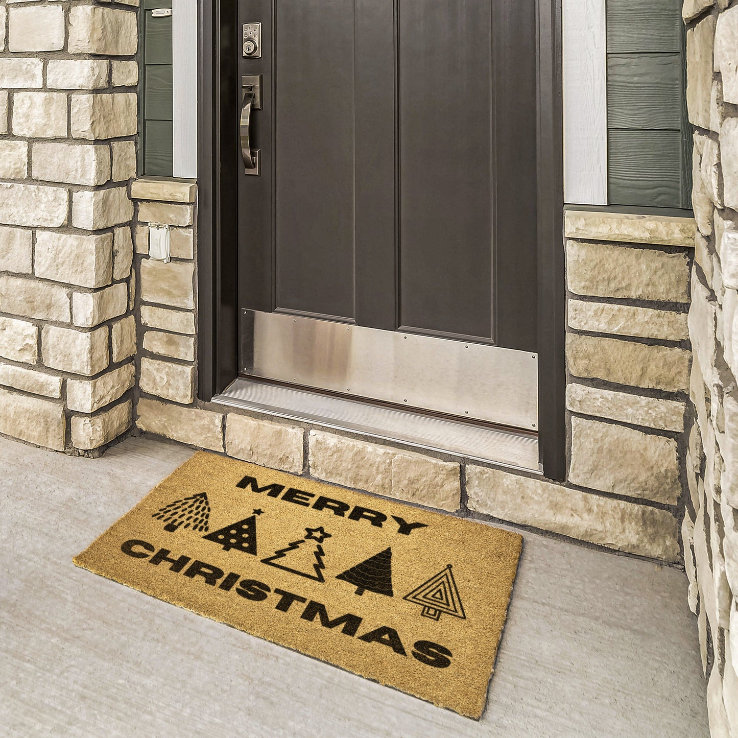 Merry Christmas Doormat, Holiday Porch Decor, Christmas Mat for Front Door