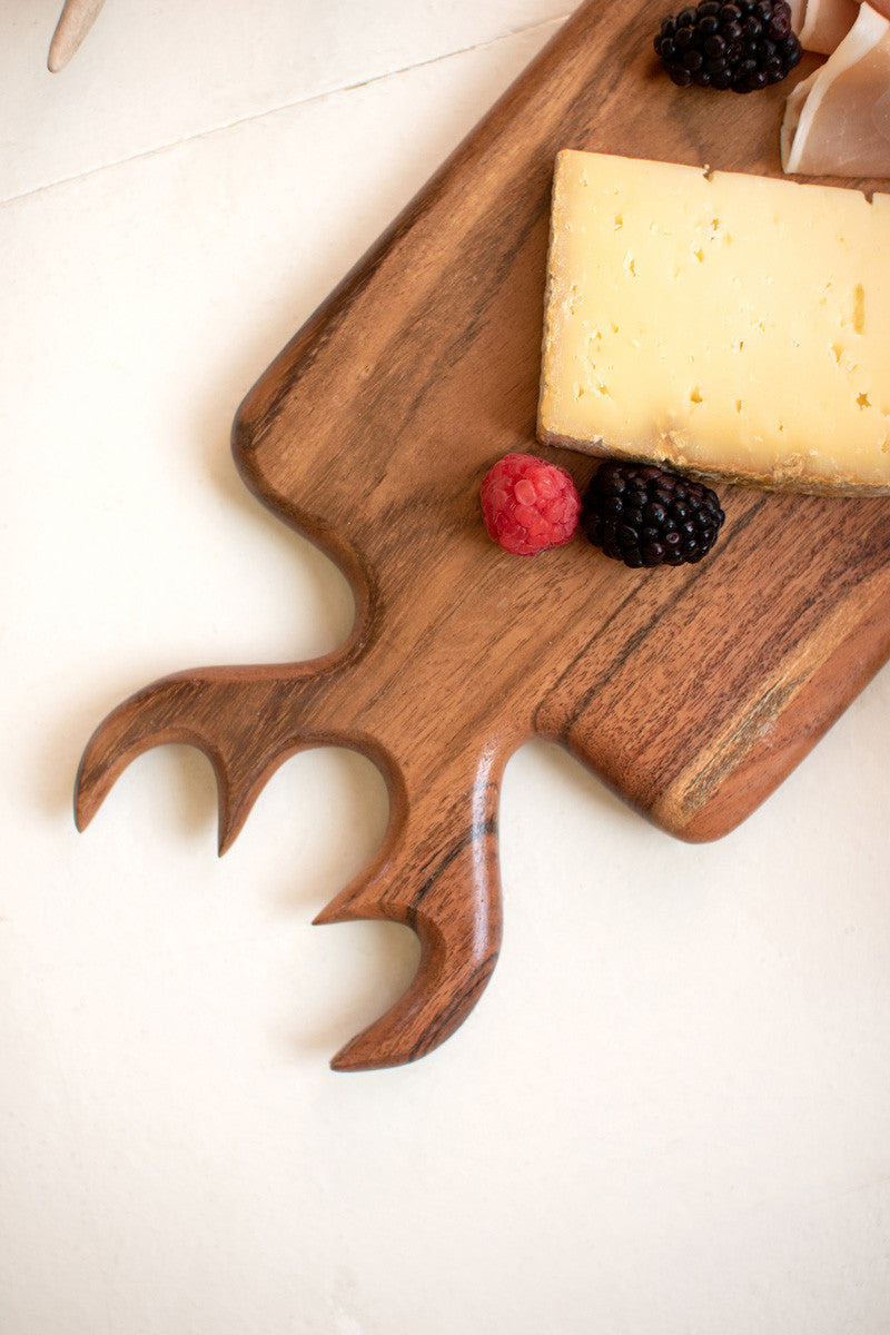 Deer Antler Wood Charcuterie Board