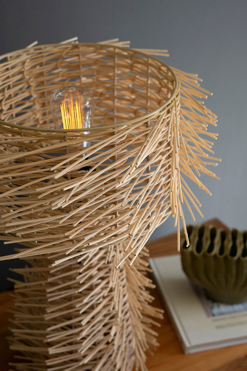 Cane Table Lamp with Cane Shade