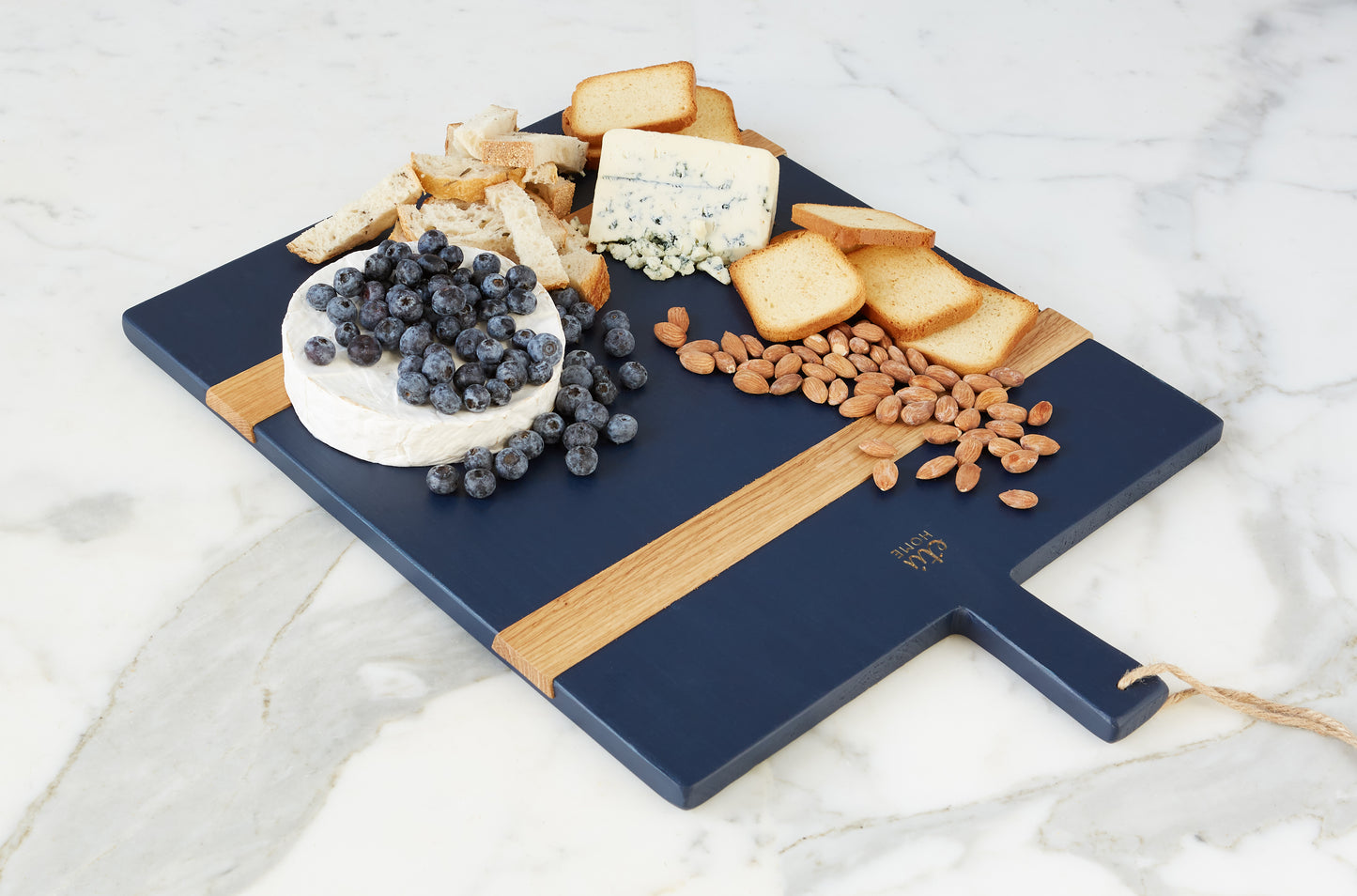 Navy Rectangle Charcuterie Cheese Board Coastal Nautical Kitchen Decor Gift | Beach Cottage Kitchen Decor | Hostess Gift \ Realtor Gift - Design Club Home