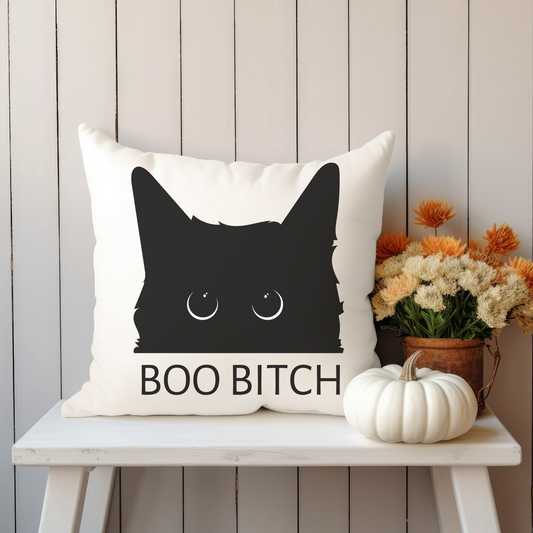 Halloween Black Cat Pillow Funny Gifts, Couch Pillow, Fall Pillow, Cat Lover Gift - Design Club Home