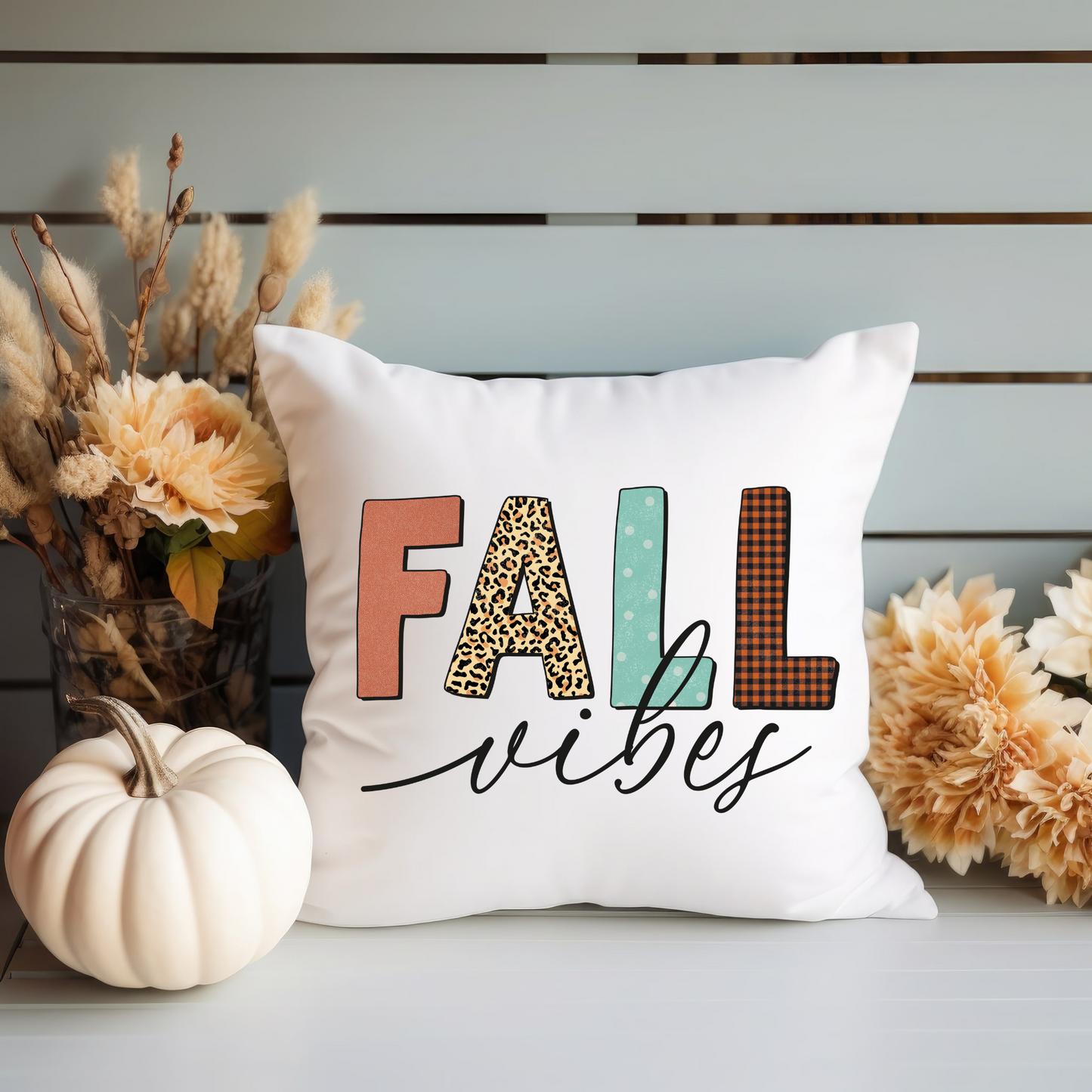 Fall Throw Pillow Farmhouse Autumn Accent Pillow Gift Fall Vibes Couch Pillow Home Decoration - Design Club Home