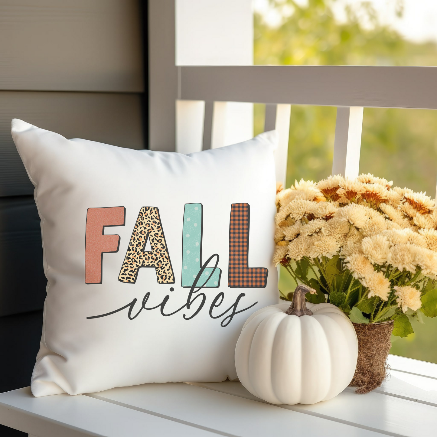 Fall Throw Pillow Farmhouse Autumn Accent Pillow Gift Fall Vibes Couch Pillow Home Decoration - Design Club Home